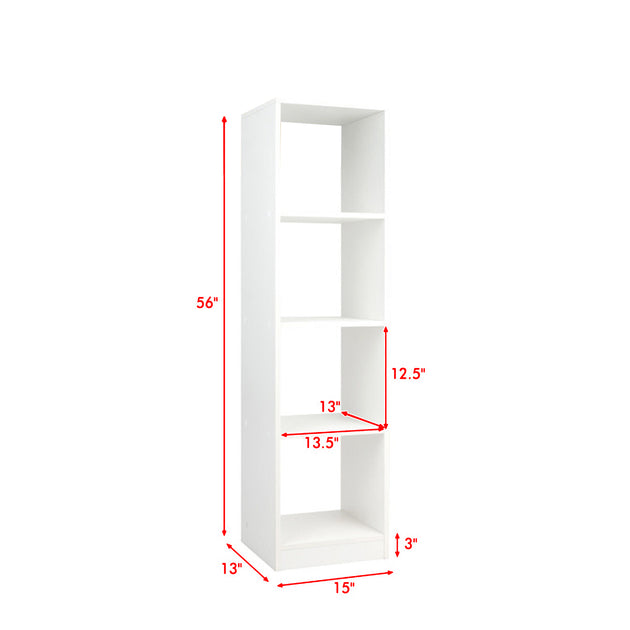 Hivvago Vertical 5-Tier Book Storage Unit White 4
