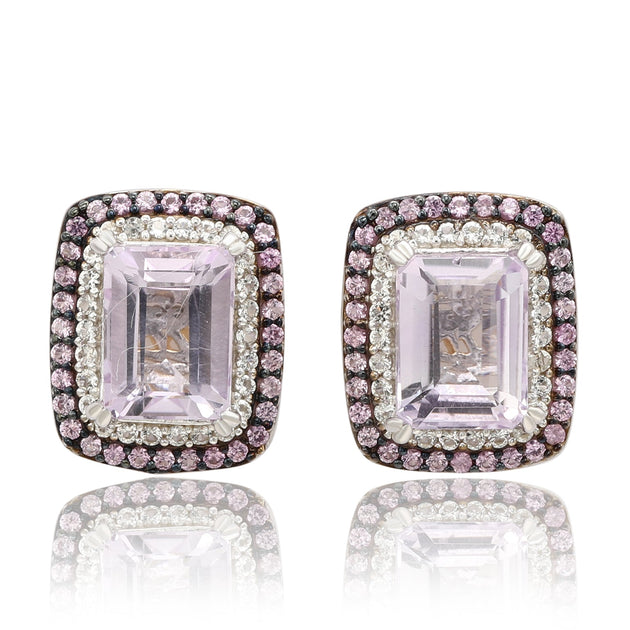 Suzy Levian Sterling Silver Blue Topaz Sapphire Stud Earrings Blue 5