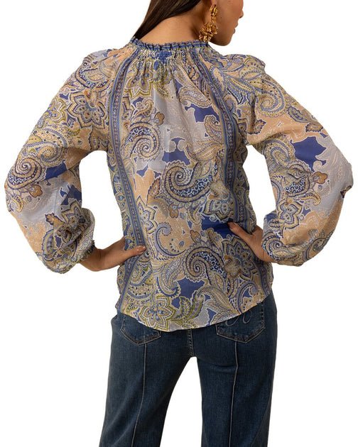 Hale Bob Mallory Blouse Blue Small 3