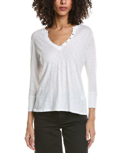 Johnny Was Button Top White XS 2