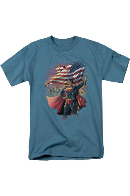 Gildan Superman American Hero T-Shirt Blue Large 2