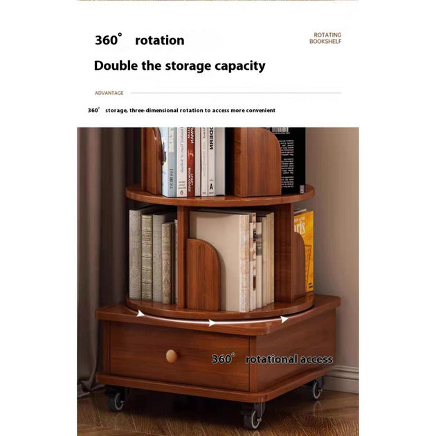 Streamdale Rotating Bookshelf Walnut Brown 4