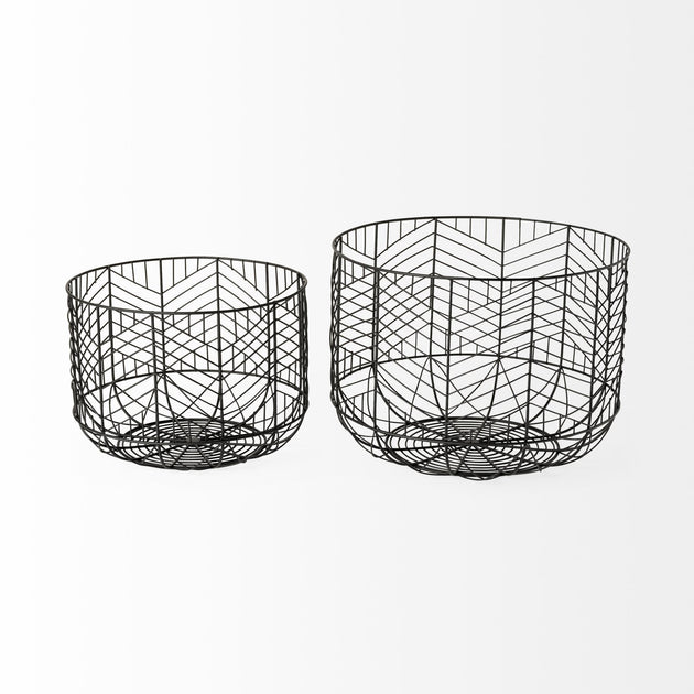 Hivvago Chevron Decorative Bowl Set Black 4