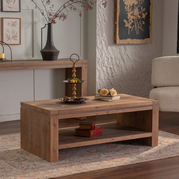 Streamdale Rustic 2-Tier Coffee Table Brown 2