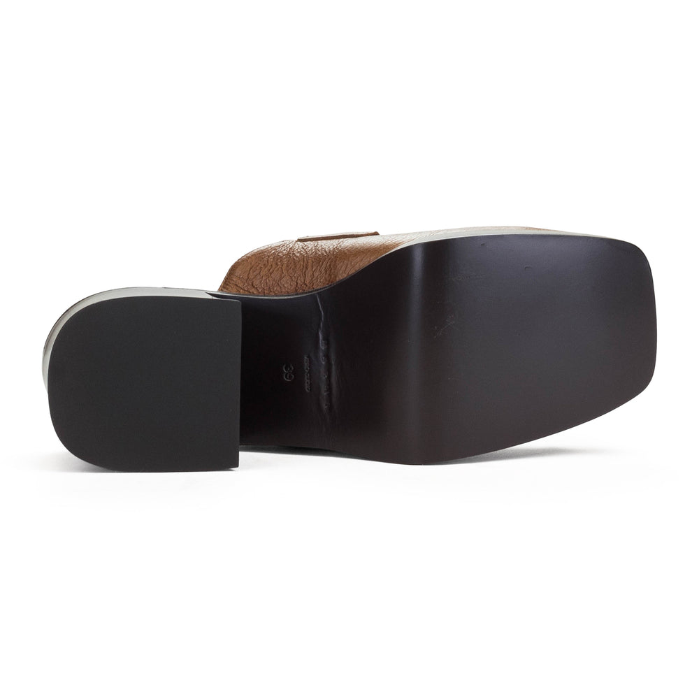 Marni LEATHER HEELED MULE | ShopSimon
