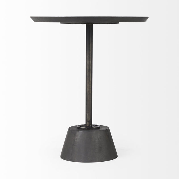 Hivvago Round End Table Black 24in 2