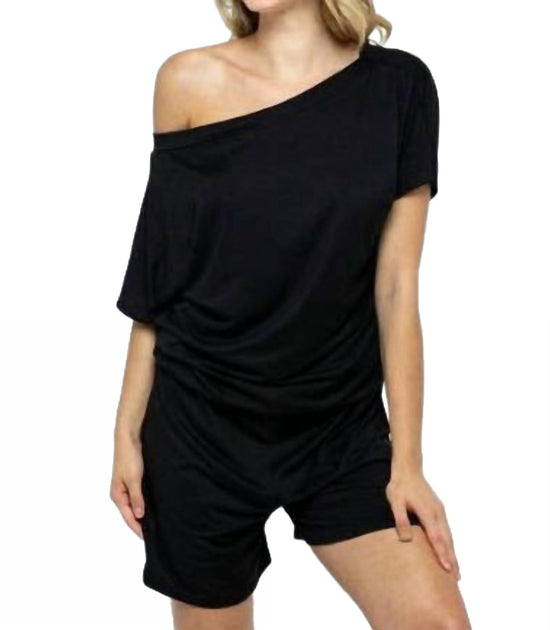 Ellis Off The Shoulder Pocket Romper Black Plus Size 1X 3