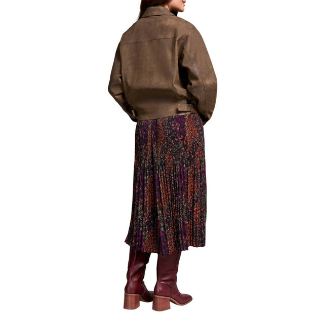 TRIBAL Faux Suede Jacket Brown Large 3