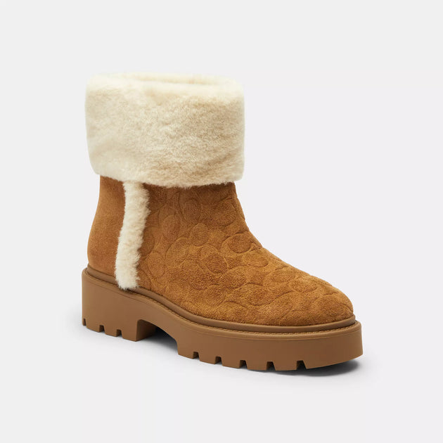 Coach Outlet Chunky Sherpa Bootie Brown US 7.5 2