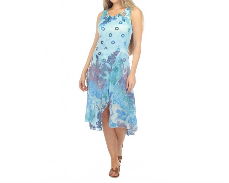 Rising International Front Slit Dress Blue Small 3