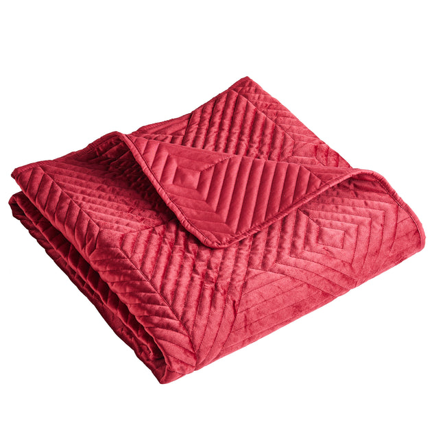 BreeBe Riviera Velvet Throw Red 3