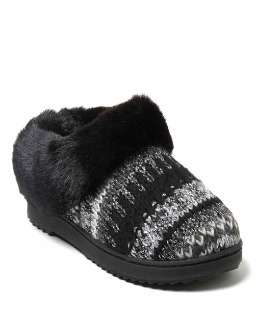 Dearfoams Hannah Knit Clog Slipper White Large 3