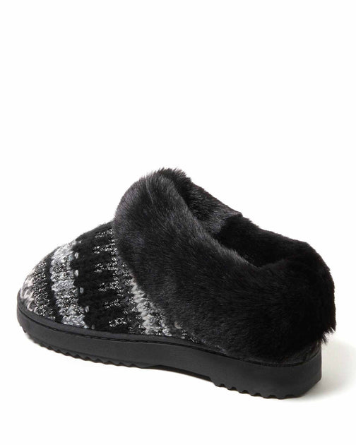 Dearfoams Hannah Knit Clog Slipper White Large 4