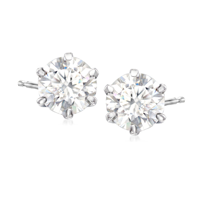 Ross-Simons Moissanite Stud Earrings Silver 6
