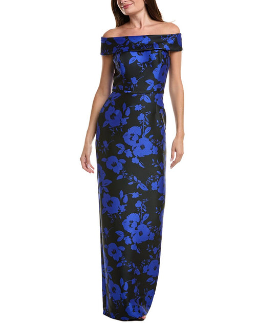 Teri Jon by Rickie Freeman Printed Maxi Dress Black US 14 2
