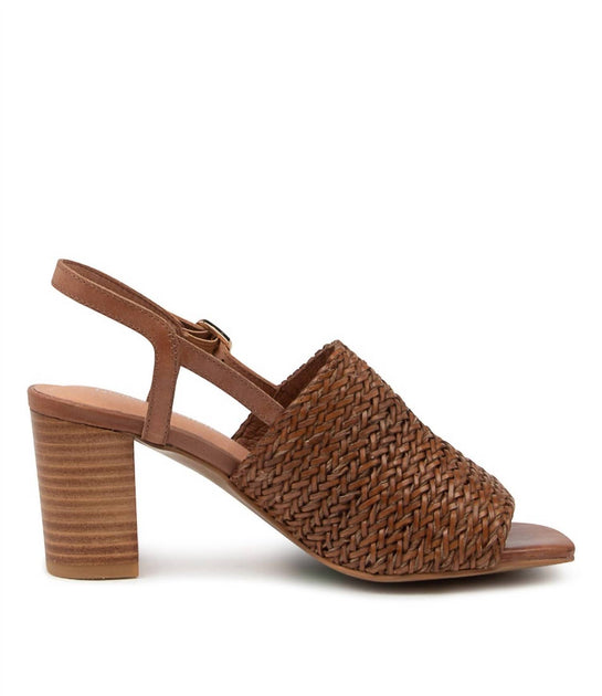 Django & Juliette Pickle Weave Leather Sandals Brown US 9.5 4