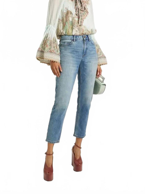 Zimmermann Bead-Embellished Printed Chiffon Blouse White US 6 2