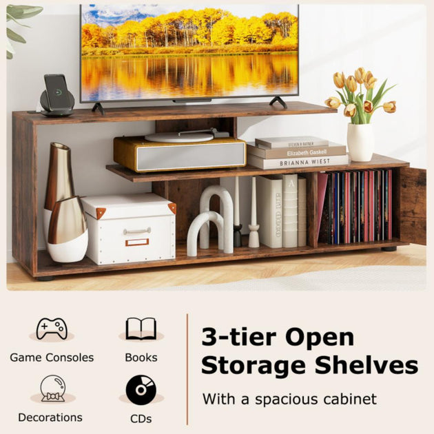 Hivvago Entertainment Center TV Stand Rustic Brown 4