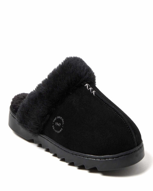 Dearfoams Helena Suede Scuff Slipper Grey US 11 3