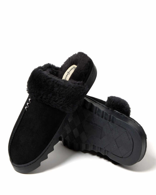 Dearfoams Helena Suede Scuff Slipper Grey US 11 5