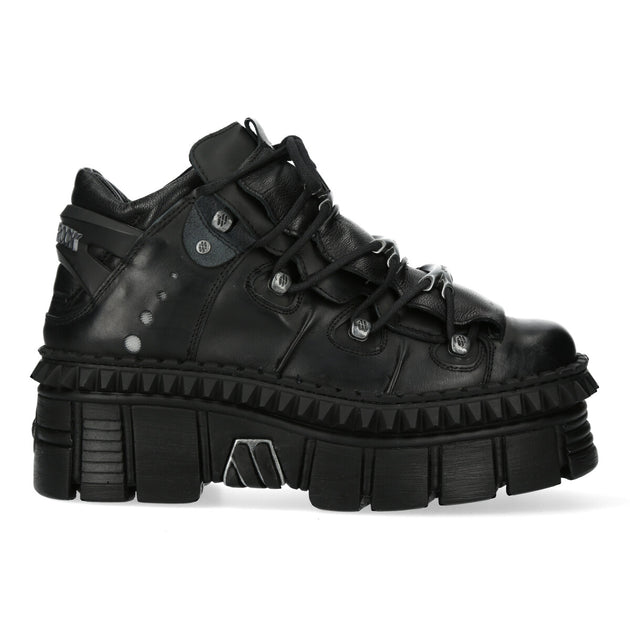 New Rock WALL106-S13 Boots Metallic Leather Platform Black EU 36 3
