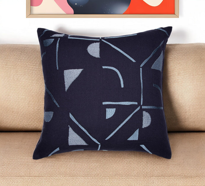 Hivvago 24 inch Geometric Throw Pillow Blue 2