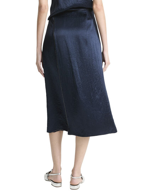 Vince Beaded Boarder Front Slit Skirt Blue US 2 3
