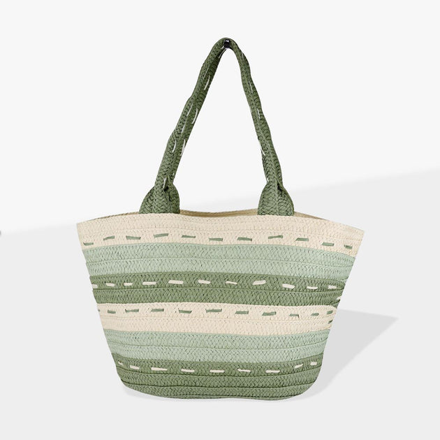 FASHNZFAB Straw Tote Bag Green 2