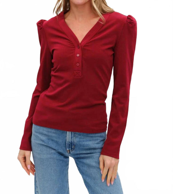 SIX/FIFTY Emily Long Sleeve Ribbed Top Red XSmall 3