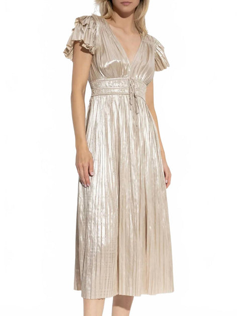Ulla Johnson Patrice Midi Dress Beige US 6 2
