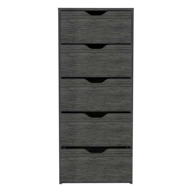 Houma 5 Schubladen Schmaler Kommode Smokey Oak 2