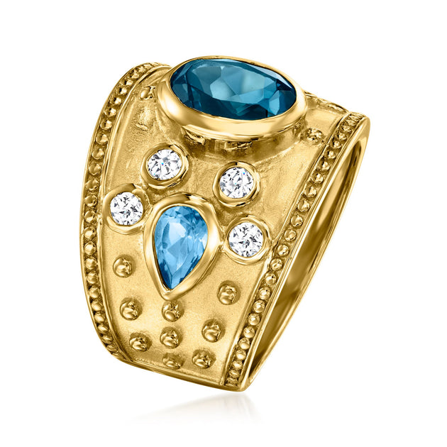 Ross-Simons London Blue, Swiss Blue und Weißer Topaz Ring 4
