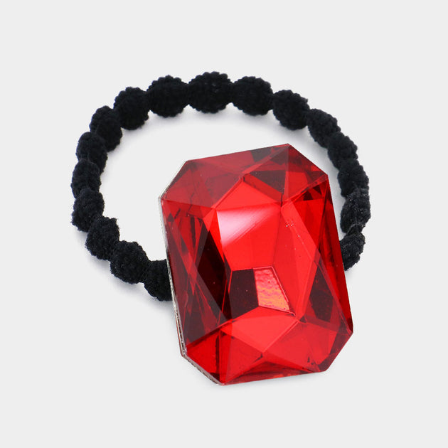 FASHNZFAB Crystal Octagon Stretch Hairband Brown 2