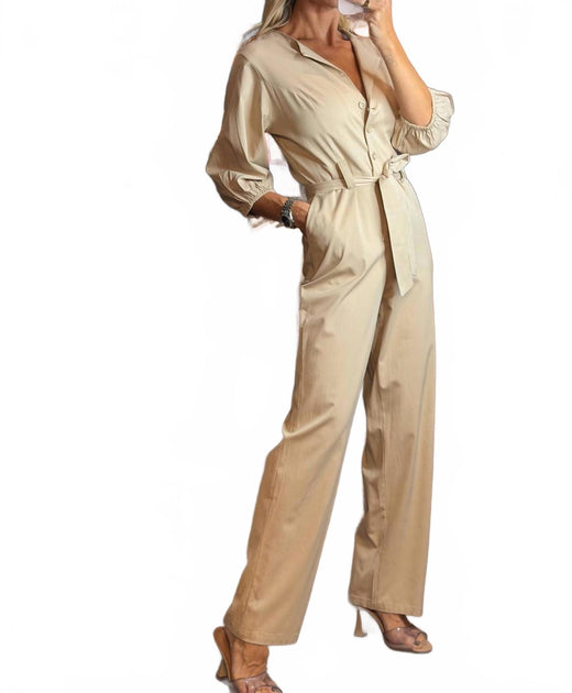 Aurora Isadora Jumpsuit Beige Small/Medium 4