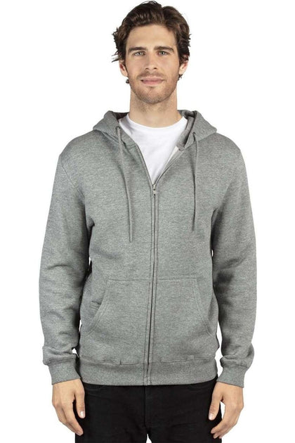 Threadfast Apparel Fleece Full-Zip Hooded Sweatshirt Grey 4XLarge 2
