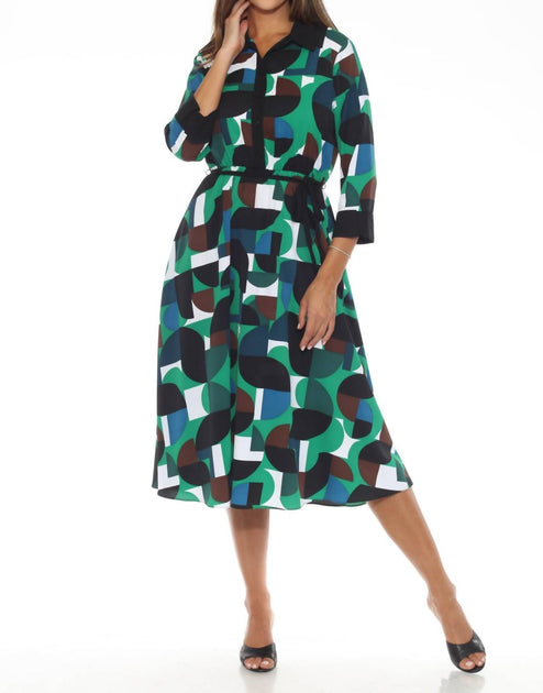 Joseph Ribkoff Midi Shirt Dress Multi UK 8 2
