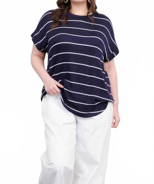 Perch by Blu Pepper Streifen Stricktop - Plus Navy 1X 2