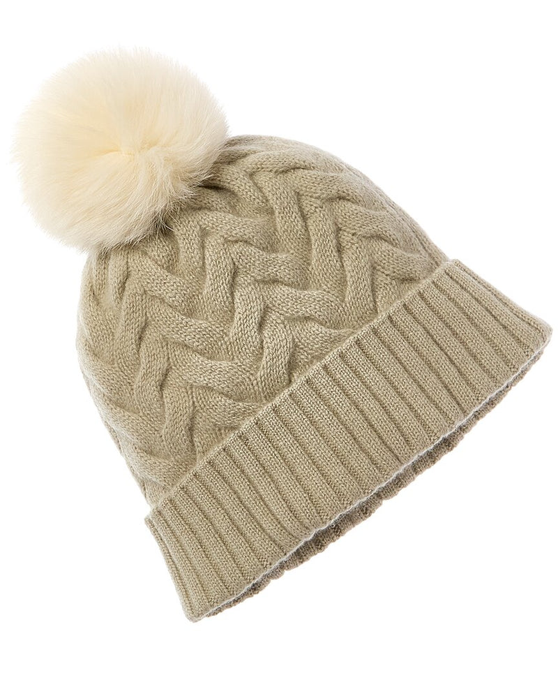 Hannah Rose Cable Cashmere Hat | ShopSimon display picture 3