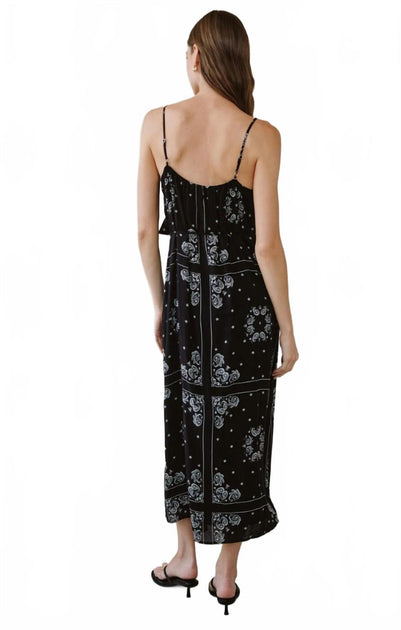 Bella Dahl Ruffle Cami Midi Dress Black XS 3