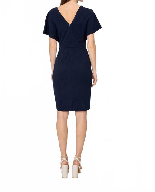 Joseph Ribkoff Pearl Bodice Wrap Front Dress Blue US 8 4