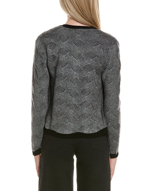 sofiacashmere Two Tone Brioche Cable Wool & Cashmere-Blend Cardigan Grey XLarge 3