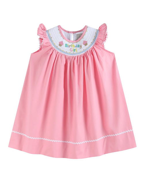 Lil Cactus Smocked Bishop Dress Pink US 5 3