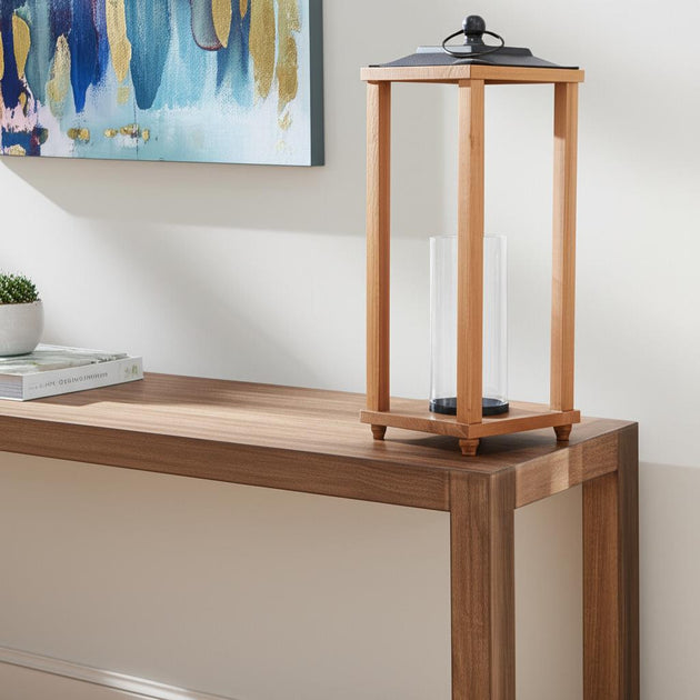 Hivvago 24 inch Geometric Floor Lantern Brown Black 3
