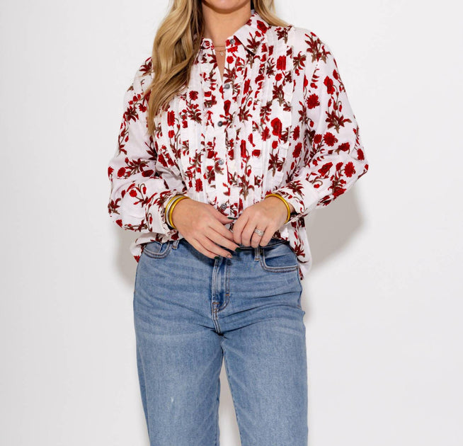 Ivy Jane Tuxedo Gauze Top White Medium 2