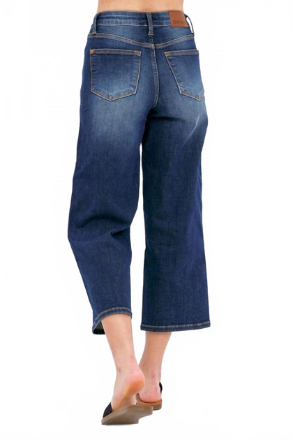 Judy Blue Harper Cropped Wide Leg Jeans Blue 24 3
