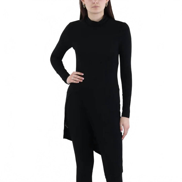 BCBGeneration Asymmetric Rayon Turtleneck Top Black XS 3