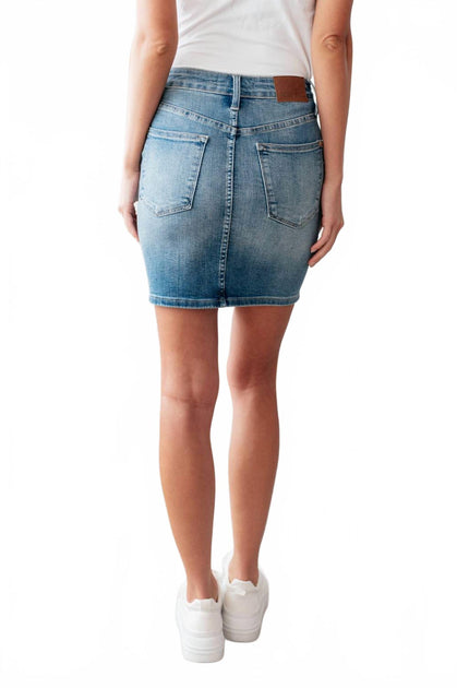 Judy Blue Haley High Rise Control Top Skirt Blue XLarge 3