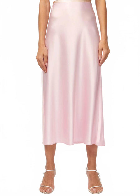 Cami NYC Aviva Silk Slip Skirt Pink Large 3