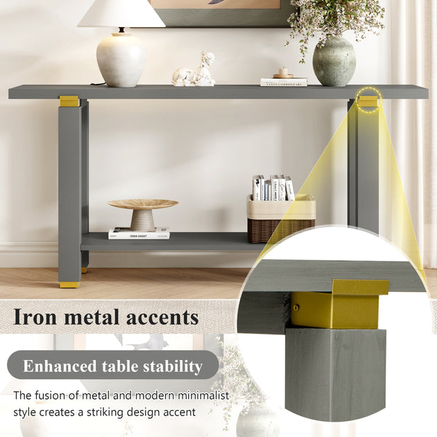 Streamdale Console Table Brown 6