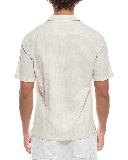 Theory Daze Micro Seersucker Shirt Brown Medium 3